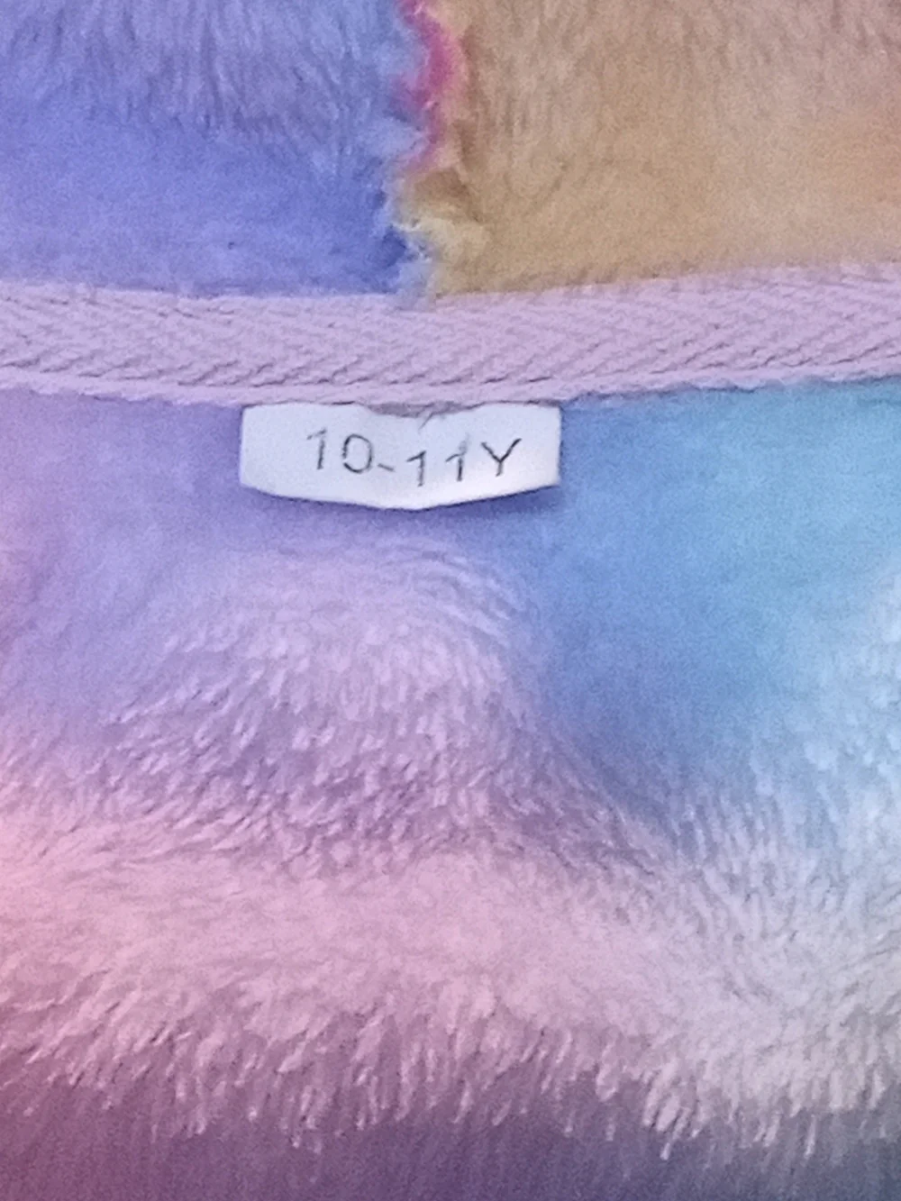 Girls Yung Hooded Fleece Robe Unicorn Rainbow Multicolor Tie Belt Long Sleeve S